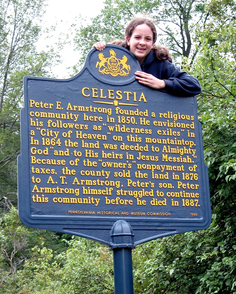 Sign for Celestia, Pennsylvania