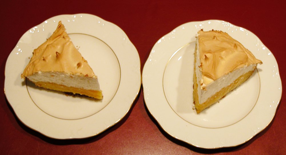 Lemon Meringue Pie, 2 Slices = 1 Serving